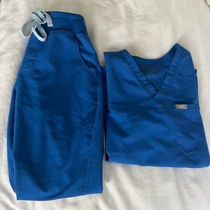 Figs Royal Blue Scrub Set